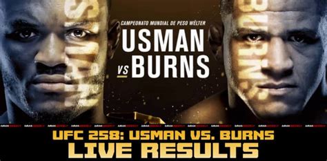 ufc 258 results|usman vs burns result.